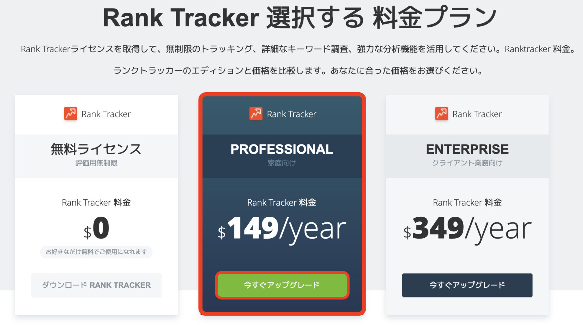 RankTacker料金プラン